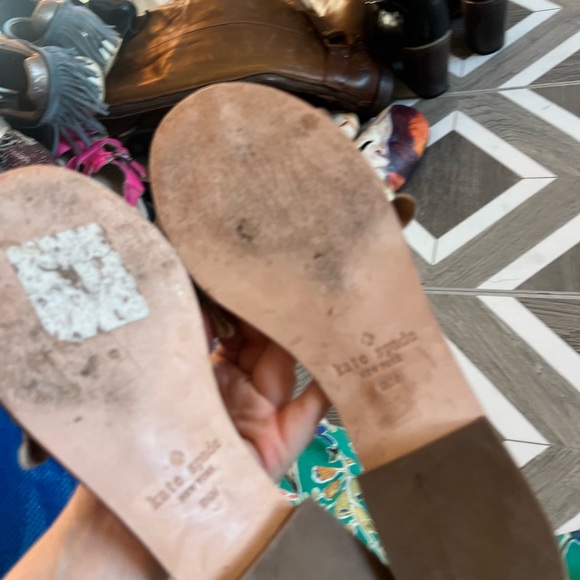 Kate Spade Gold Slide Sandals - Picture 3 of 5